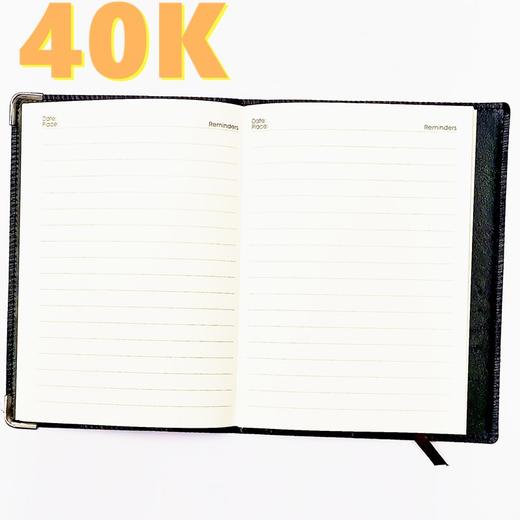 40K皮面笔记本40开商务记事簿高级记事本会议笔记本黑120软皮本子1本 商品图1