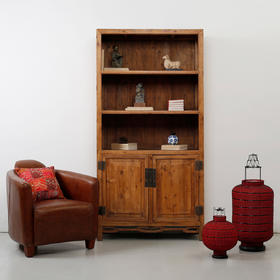 复古实木书柜书架落地柜子客厅书房置物架柜华伦家具古董收藏