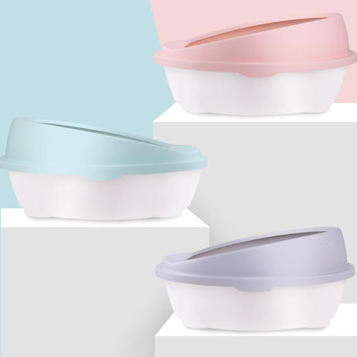 【滤砂踏板 肆意刨砂不外溅】宠物猫砂盆 半封闭式可拆离防外溅猫屎盆猫厕所送猫砂铲 商品图3