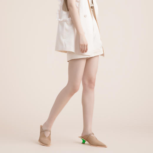 谜底2022夏季新款通勤OL天丝短裤女职场4分短西裤222MK0554 商品图1