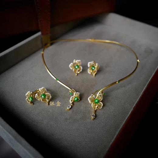 龢盒原创 柳莺上啼，花间蝶舞项圈\指间戒\耳环 戒指 商品图0