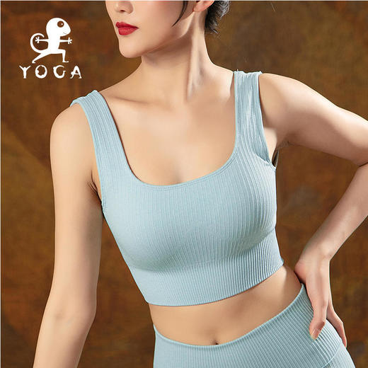 壁虎瑜伽【2204TZ163】高腰罗纹瑜伽套装（有胸垫）【5天发货】 商品图3