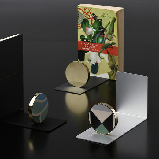 见南花 | 花砖黄铜书立  简约书立书档设计感 企业定制礼品礼物 商品图0