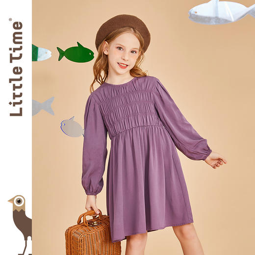 littletime女童连衣裙春装新款法式文艺套装洋气中大儿童春秋裙子 商品图2