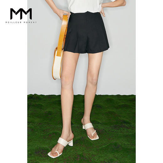 【商场同款】麦檬夏不对称百褶高腰休闲短裤5C4350831 商品图0