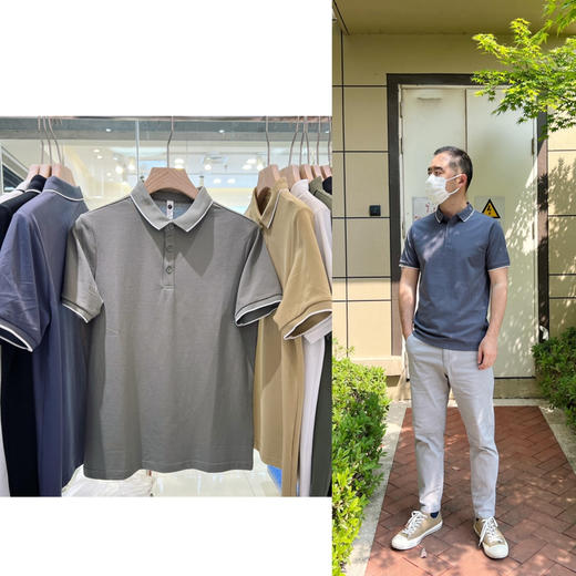 领边拼条-polo领男士短袖T【包邮+三天tui换】 商品图0