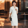 2022年夏季新款气质白色连衣裙女短袖高端职业商务西装裙 商品缩略图2