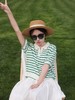 女条纹针织反领短袖 商品缩略图7