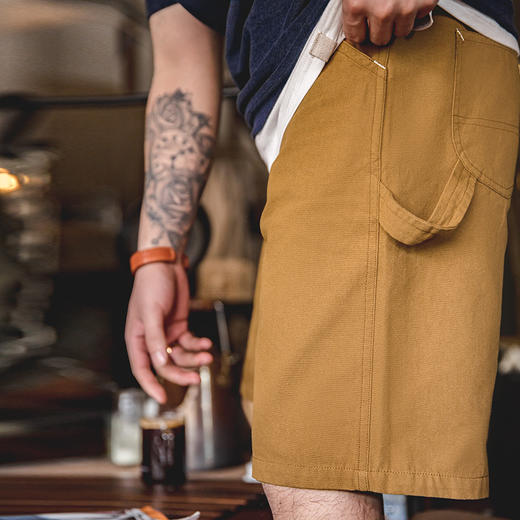 马登工装美式复古直筒伐木工短裤子户外耐磨多口袋夏季五分中裤男 商品图4