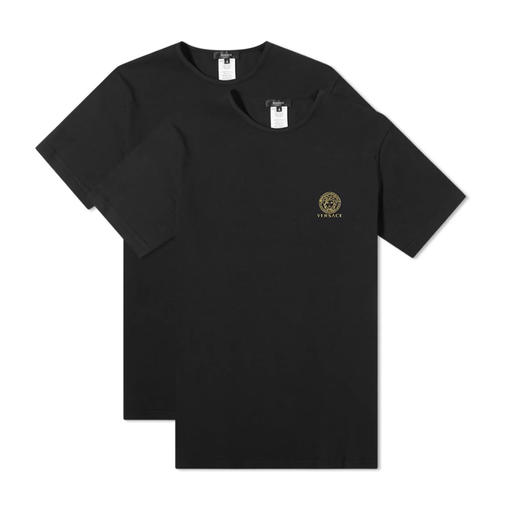 【二】VERSACE 范思哲 男士 美杜莎印花棉质圆领短袖T恤套装 黑色 AU10193 A232741 A1008 商品图0
