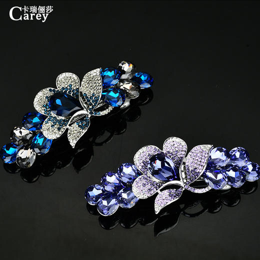 LBE-thj918创意水晶发夹头饰 韩国优雅女水钻花朵发卡送妈妈弹簧夹 商品图1