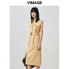 VIMAGE/纬漫纪夏季新款干练中性束腰V领显瘦飞袖连衣裙V1707337 商品缩略图2