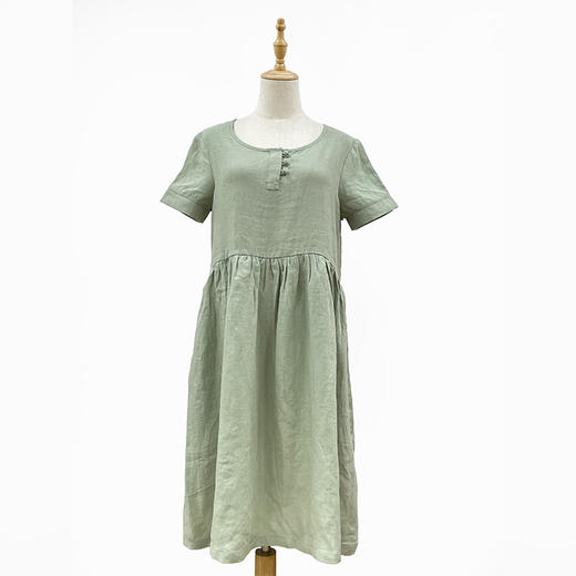 豆绿色半袖连衣裙  均码 商品图0