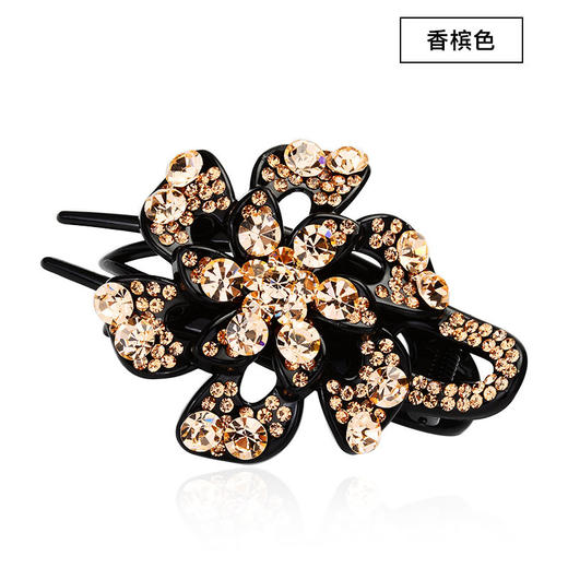 LBE-pf103发夹鸭嘴夹头饰韩版花朵亚克力一字夹日韩成人彩色水钻盘发器 商品图5