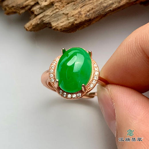 派瑞翡翠 翡翠戒面 冰种 绿色 商品图2
