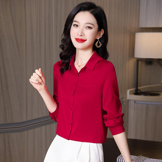 ASE-3562纯色气质时尚百塔女士衬衫 商品图4