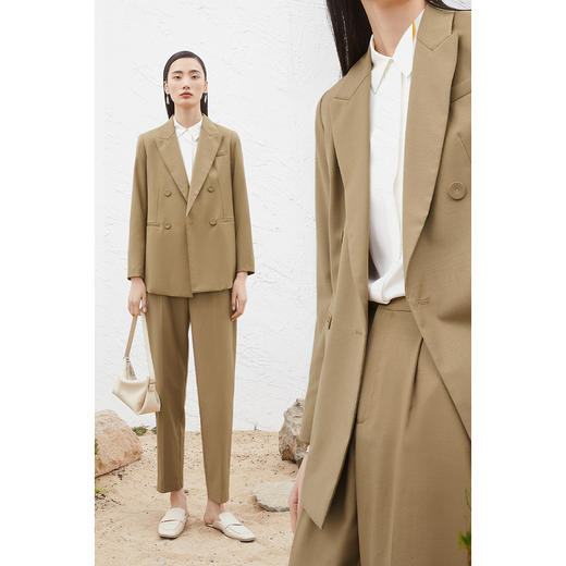 【经典款】【商场同款】麦檬春通勤风双排扣西装599C210211+裤子 599C252961 商品图3