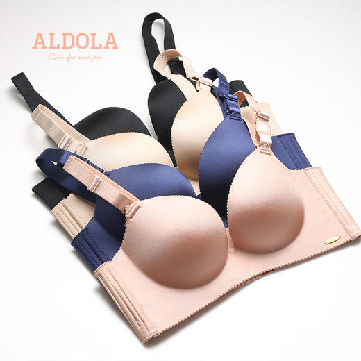 雅黛丽内衣女小胸聚拢无痕文胸无钢圈简约亲肤光面调整型女士胸罩 商品图4