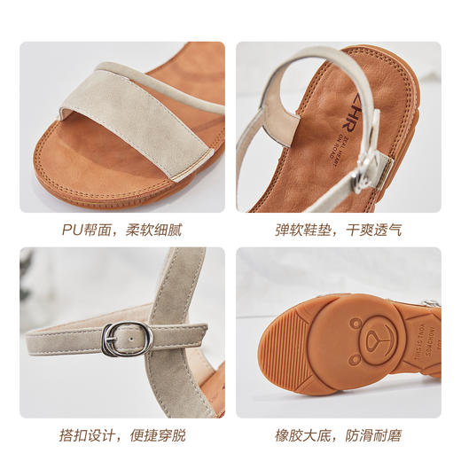 ZHR2022夏季新款凉鞋女平底百搭休闲仙女风一字扣带软底坡跟女鞋 商品图4