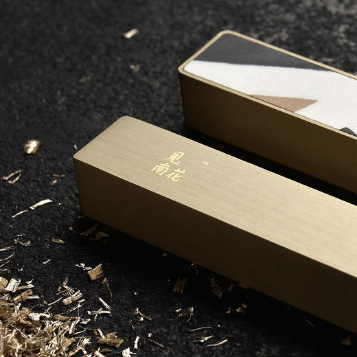 见南花 | 水泥花砖黄铜纸镇 书法纸镇压纸文房四宝 企业定制礼品 商品图1