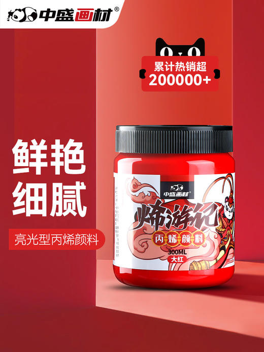 中盛画材丙烯颜料300ML瓶装防水不易掉色diy手绘彩绘涂鸦画鞋墙绘 商品图0