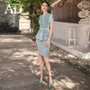 AD浅色职业套装裙年夏季工作服御姐范西装两件套裙主持人正装 商品缩略图3