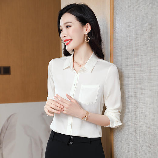 ASE-3562纯色气质时尚百塔女士衬衫 商品图6