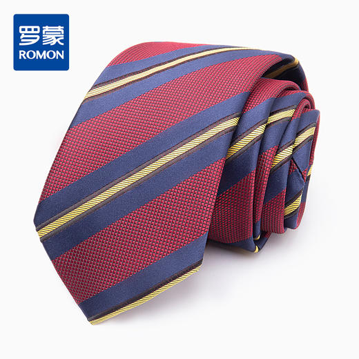 【精品礼盒装】罗蒙领带男设计感条纹商务休闲职业正装手打款男士领带 商品图0