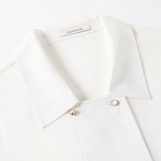【高定款】罗蒙春季女士长袖衬衫优雅大方简约双排扣商务通勤衬衣女 商品图7