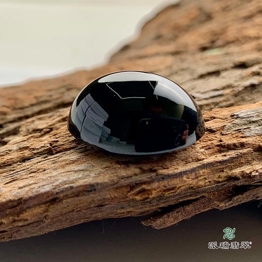 派瑞翡翠 翡翠戒面 糯种 墨翠 商品图2