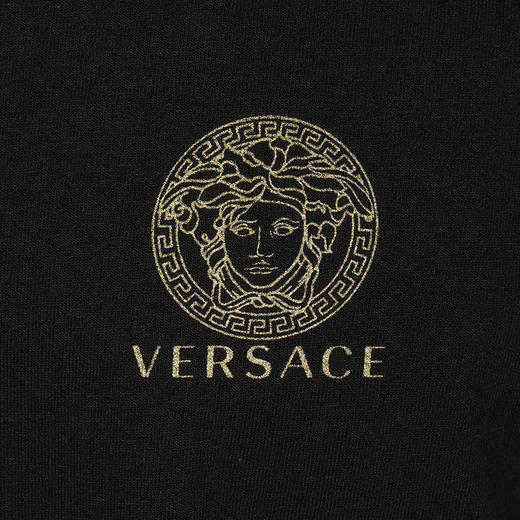【二】VERSACE 范思哲 男士 美杜莎印花棉质圆领短袖T恤套装 黑色 AU10193 A232741 A1008 商品图3