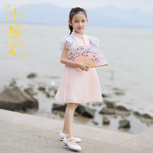 小嫒记春夏新款女童汉服国风中式礼服时装周走秀款——莺莺旗袍 商品图3