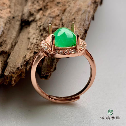 派瑞翡翠 翡翠戒面 冰种 绿色 商品图1