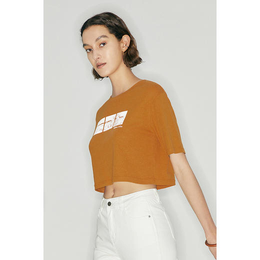 【商场同款】麦檬夏拉斐尔联名相框艺术印花圆领T恤5C5100471M 商品图3