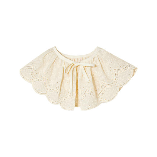 littletime女童绣花披肩2022春季新款儿童文艺百搭镂空披肩 商品图4