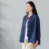 2022春新款棉麻女装复古中式不规则苎麻砂洗盘扣开祺外套女衬衫 商品缩略图2