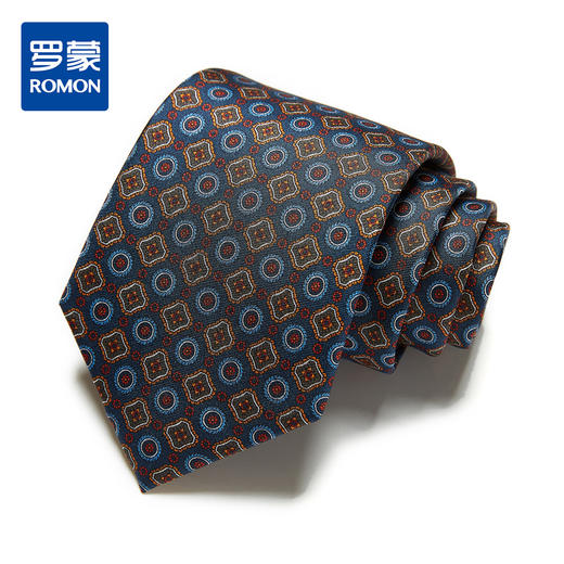 【桑蚕丝】罗蒙领带男时尚精致花纹商务休闲正装通勤男士领带 商品图0