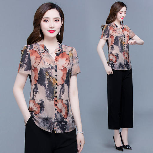 YWE-AH22A1295夏季新款修身短袖气质优雅时尚打底小衫 商品图0