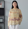 2022棉麻女装文艺复古立领水墨印花亚麻上衣衬衫长袖女衬衣 商品缩略图6