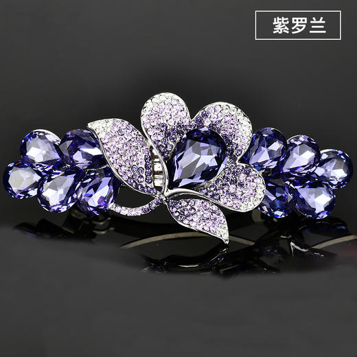 LBE-thj918创意水晶发夹头饰 韩国优雅女水钻花朵发卡送妈妈弹簧夹 商品图7