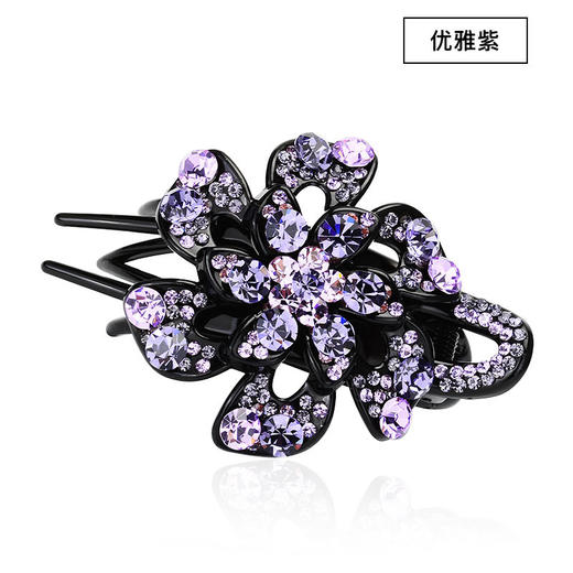 LBE-pf103发夹鸭嘴夹头饰韩版花朵亚克力一字夹日韩成人彩色水钻盘发器 商品图4