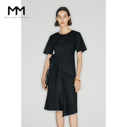 【商场同款】麦檬夏不规则拼接抽褶下摆收腰连衣裙5C5190141 商品图1