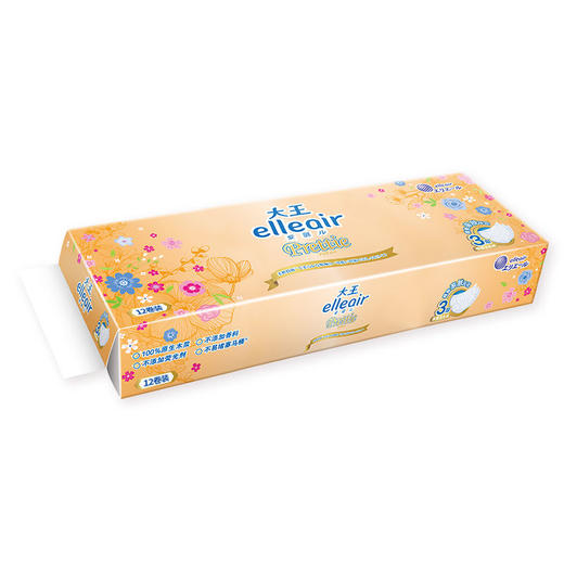 elleair/大王爱璐儿 升级版简绒系列柔软亲肤型卷筒卫生纸12卷*3提 商品图3