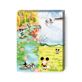 366片 无框时钟拼图 塑料拼图HK1005 米奇与朋友系列-米奇米妮的四季之旅