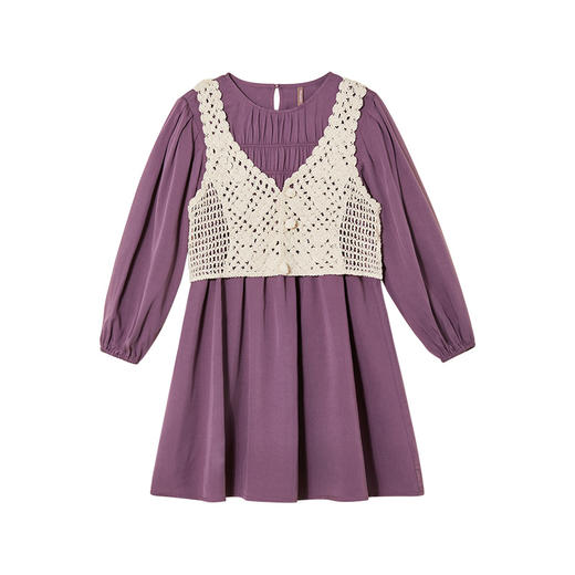 littletime女童连衣裙春装新款法式文艺套装洋气中大儿童春秋裙子 商品图4