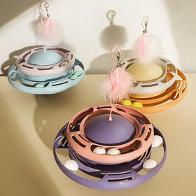 【双层轨道 快乐翻倍】猫玩具自嗨解闷神器逗猫棒幼猫不倒翁转盘小猫猫宠物猫咪用品