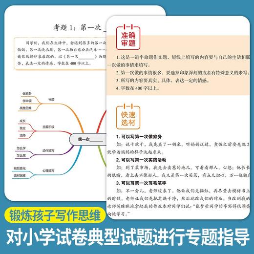 (仓发) 用思维导图玩转满分作文 彩绘版 小学生一看就会用的思维模板 方洲新概念，畅销20余年小学作文品牌/华语教学出版社/汪志鹏，郑国明，蒋天有/9787513820981 商品图3