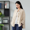 2022春新款棉麻女装复古中式不规则苎麻砂洗盘扣开祺外套女衬衫 商品缩略图1