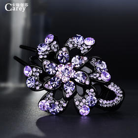 LBE-pf103发夹鸭嘴夹头饰韩版花朵亚克力一字夹日韩成人彩色水钻盘发器