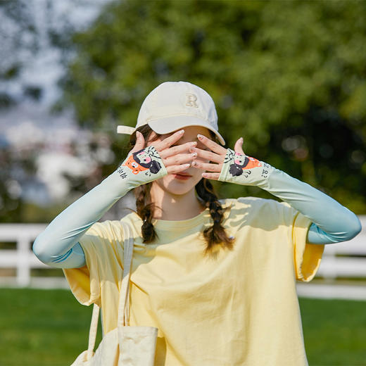 GRH-BX-2881夏季袖套女卡通冰丝冰袖户外骑行遮阳透气冰丝袖 商品图2